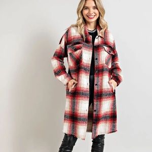 Plaid Shacket Knee Length